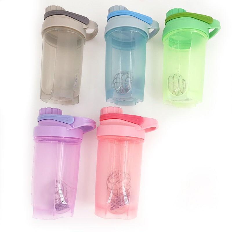 500ML Protein Water Bottle For Drink Plastic Leak Proof Sports Bottles Protein Shaker Water Bottle Drinkware BPA FREE